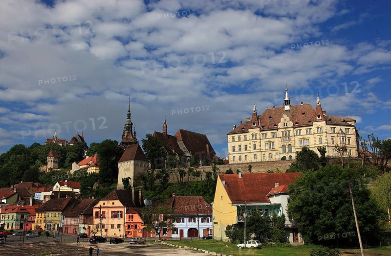 Romania, view of the historic old town of Sighisoara, German Sighisoara, city in Mures district in Transylvania, UNESCO World Heritage Site