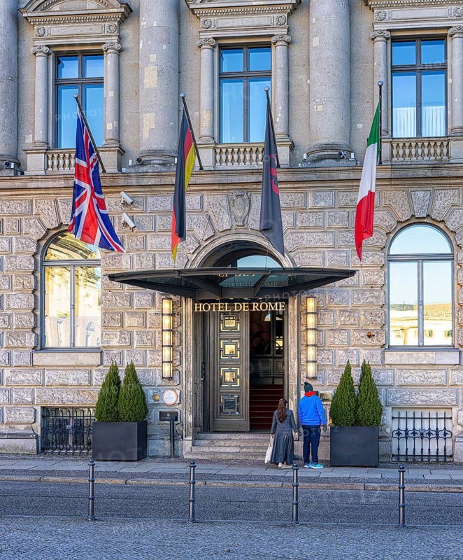 Entrance to the Hotel de Rome on Bebelplatz, Berlin, Germany