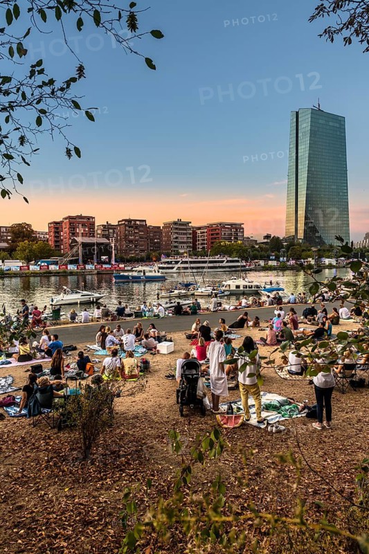 Europe Open Air Concert at the Weseler Werft and the ECB on the Main, Deutschherrnufer, Frankfurt am Main, Hesse, Germany