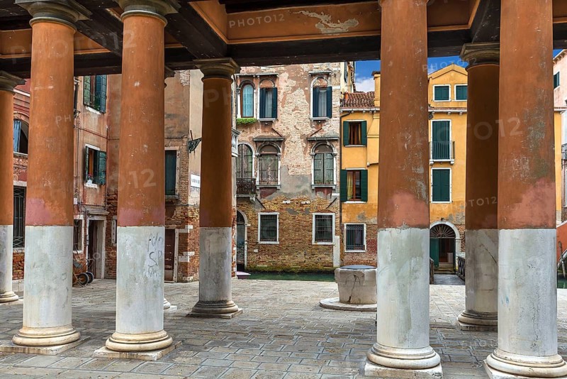 Arcade at Campo della Confraternita, Venice, Veneto, Italy
