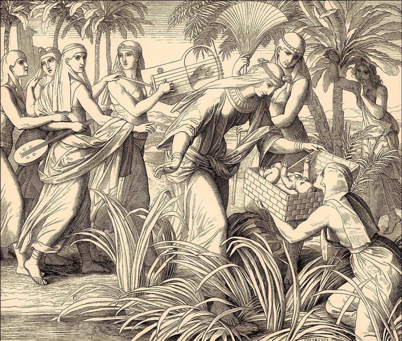 The Finding of Moses, Old Testament, by Julius Schnorr von Carolsfeld, 1860