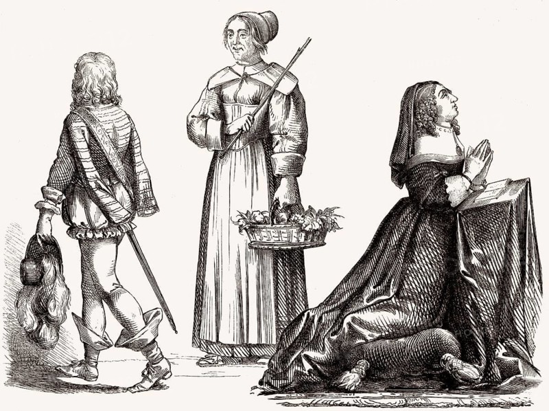 Bäuerliche Trachten, 17. Jahrhundert, Anna von Österreich, 1648