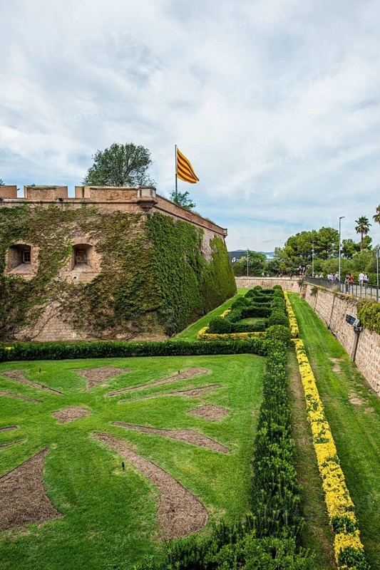 Montjuic Castle old military fortress on Montjuic Mountain overlooking the city, barcelona, spain