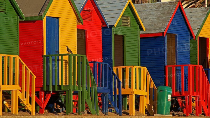 South Africa, Africa, colorful beach houses, Cape Town, Western Cape, Saint James