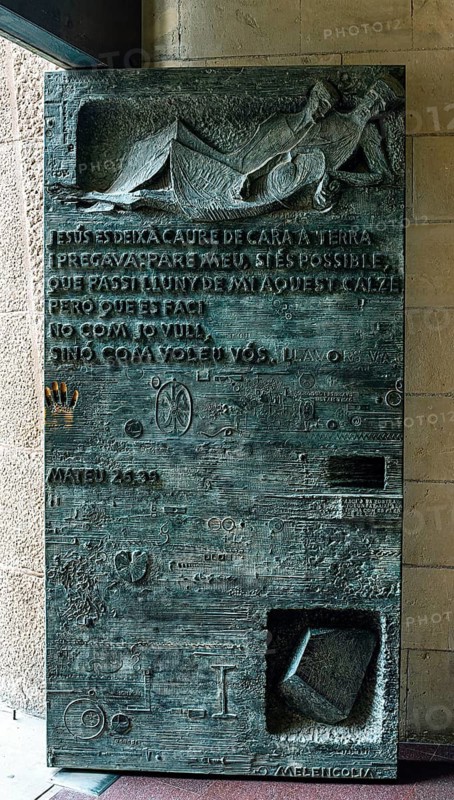 Ornaments and figures on the magnificent portals of the Sagrada family, Barcelona, Catalonia, Spain