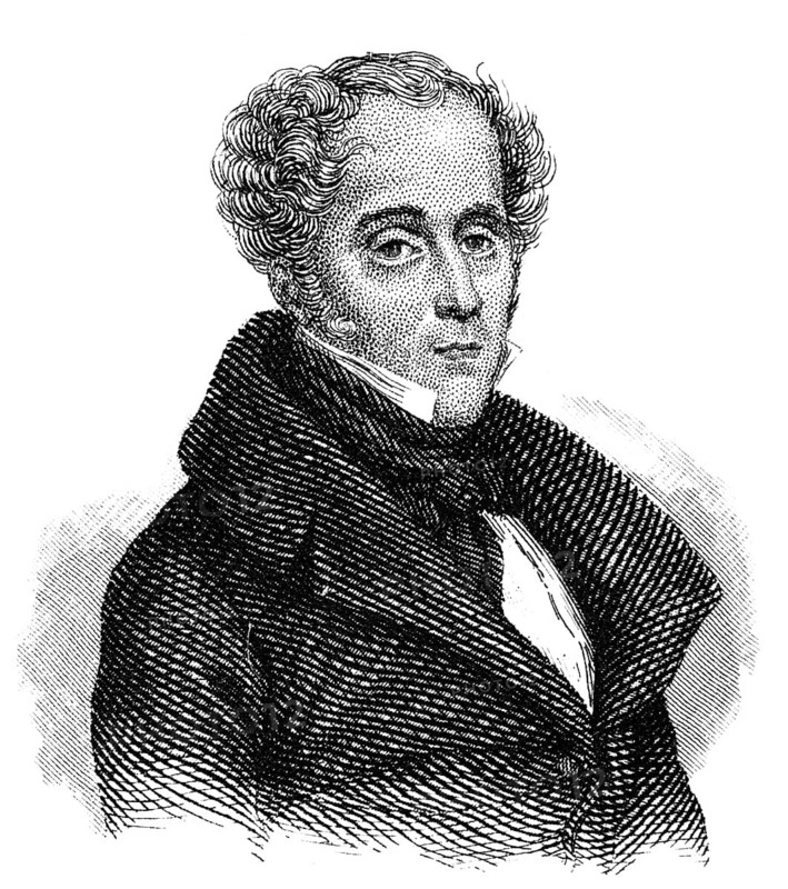 François-René, Vicomte de Chateaubriand, 1768 - 1848, a French writer, politician and diplomat, Portrait von François-René, Vicomte de Chateaubriand, 1768 - 1848, ein französischer Schriftsteller, Politiker und Diplomat