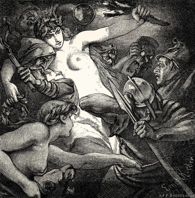 Scene from THE FIRST WALPURGIS-NIGHT, Die erste Walpurpisnacht, a ballad by Johann Wolfgang von Goethe
