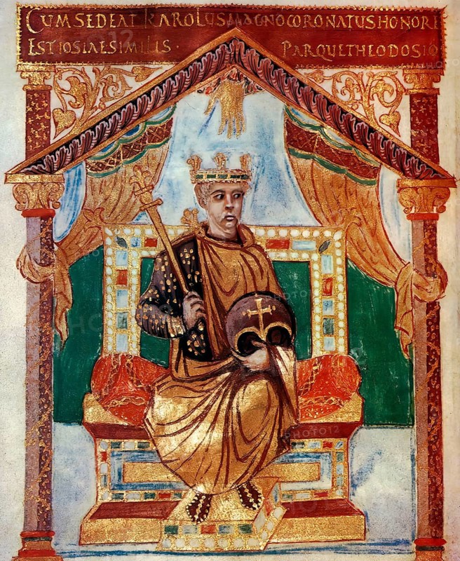 Charles the Bald, 823 – 877, emperor of the Carolingian Empire, facsimile of the Vivian Bible