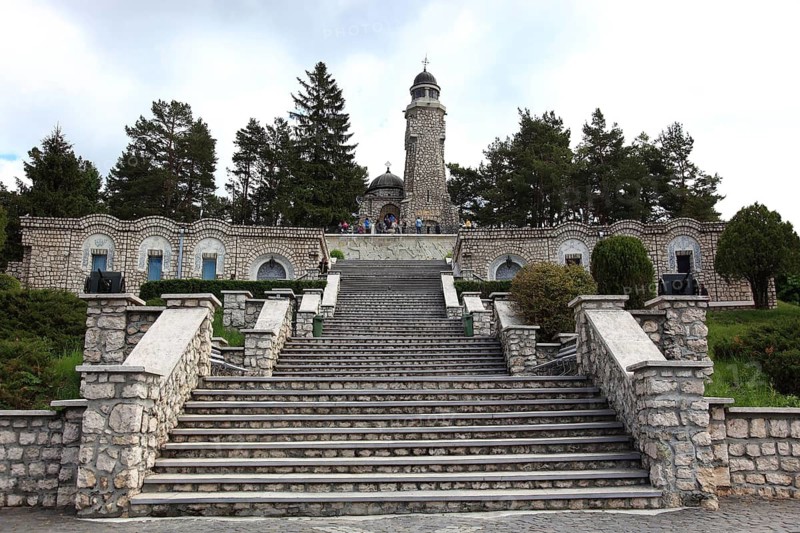 Mausoleum of Mateias, a monument dedicated to the Romanian heroes who died in the First World War (1916-1918), in the commune of Valea Mare-Pravat, Arges County, Wallachia, Romania