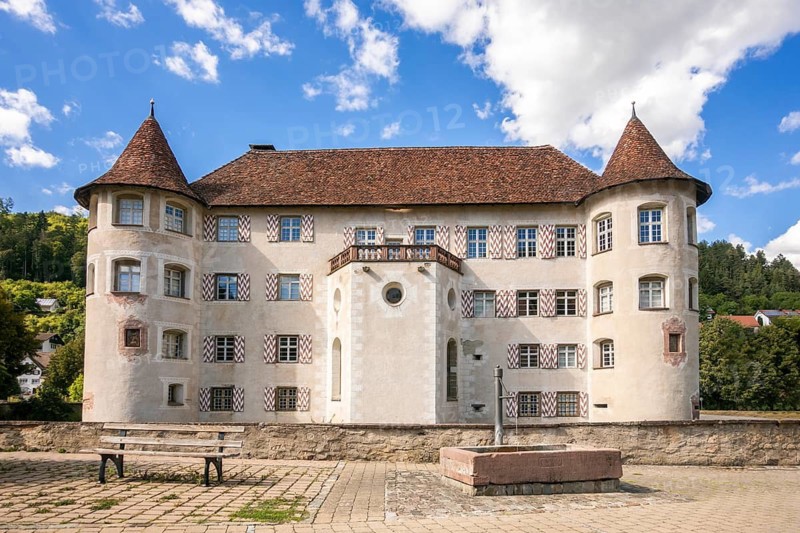 Das Wasserschloss in Glatt, Germany, Dorf Glatt, Burg, palace gardens, Sulz, Neckar, Studio, Baden-Württemberg, Federal Republic of Germany