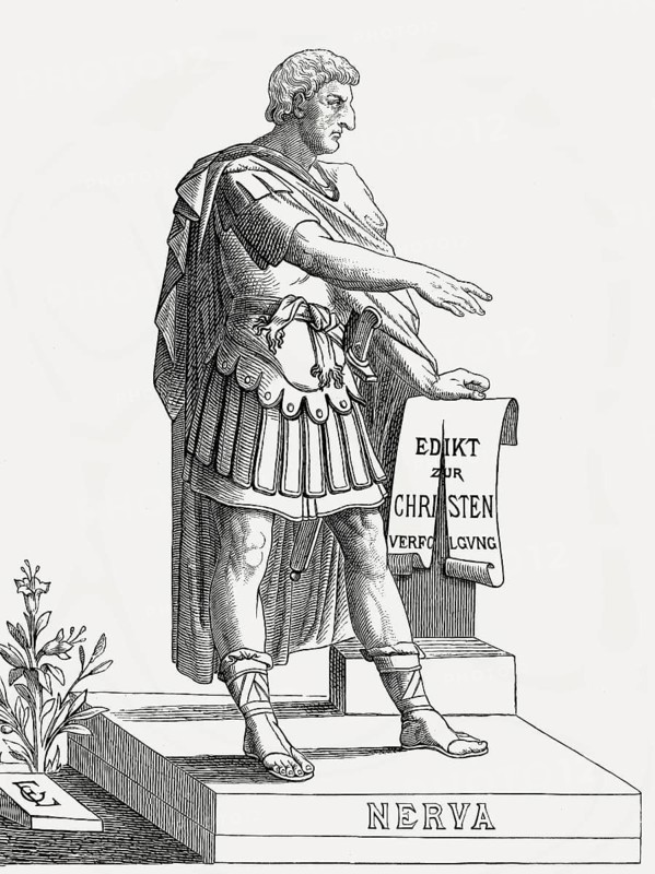 Nerva, Marcus Cocceius Nerva Caesar Augustus, AD 30 – 98, Roman emperor from 96 to 98