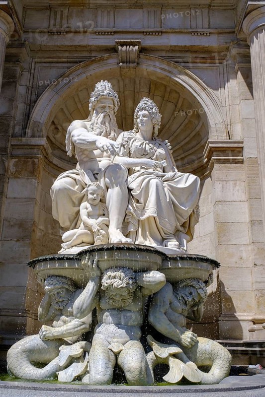 Albrechtsbrunnen, symbol for rivers, Danube, Albertinaplatz, 1st district, Vienna, Austria