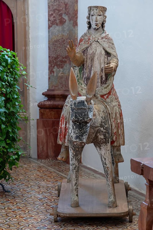 Palmesel, 12th century, in the church of St Peter and Paul, Thalstr. 31, Petersthal, Oy Mittelberg district, Oberallgäu, Bavaria, Germany