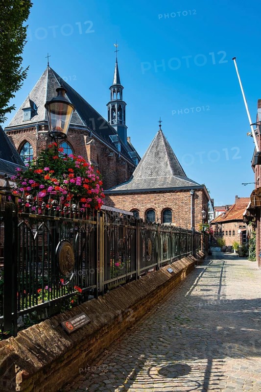 Beer garden in an old monastery in the city centre of Venlo, Netherlands