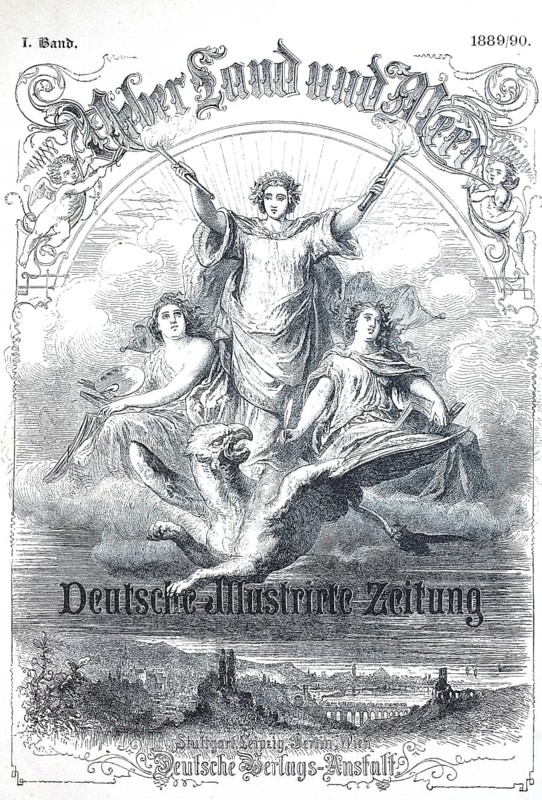 Title page of the Deutsche Illustrierte Zeitung, Über Land und Meer, Volume 1, 1889, Germany, digital reproduction of an original from the 19th century, historical