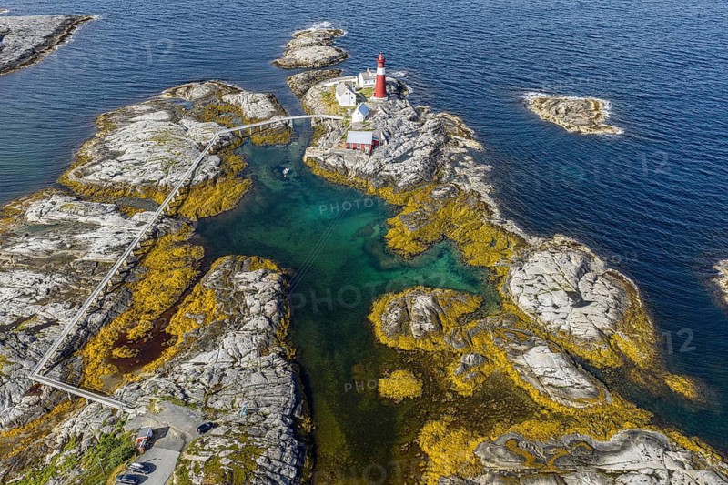 Aerial view of lighthouse Tranoy Fyr, Tranøy, Norway