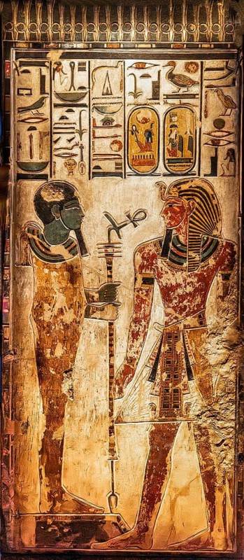 Reproduction of the tomb of Ramses II's father, Seti I, from the exhibition: Ramses the Great and the Gold of the Pharaohs, Cologne, North Rhine-Westphalia, Germany