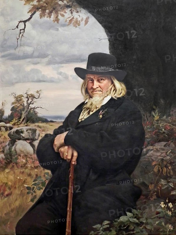 August Heinrich Hoffmann, Hoffmann von Fallersleben, 1798 –1874, German poet, digital edited according to a painting by Ernst Henseler