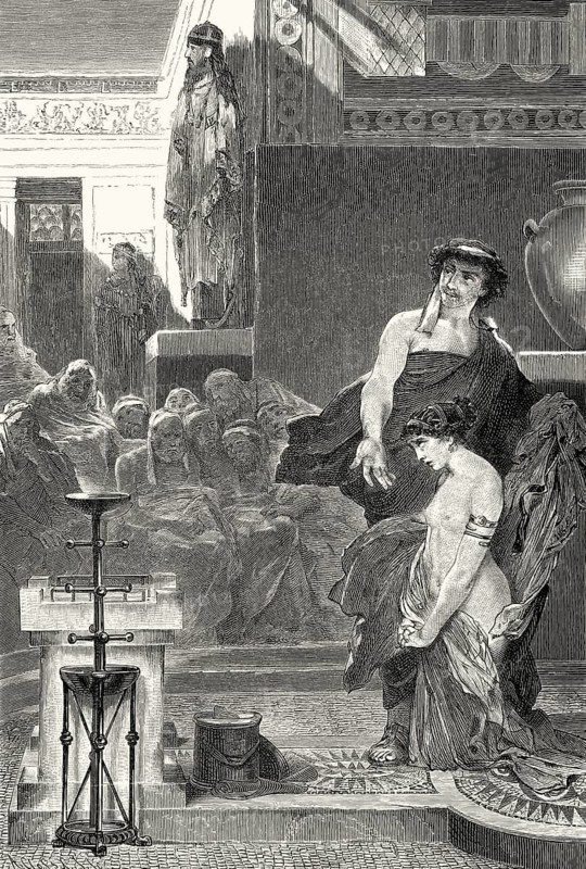 Phryne, an ancient Greek courtesan, before the Areopagus, trial for impiety