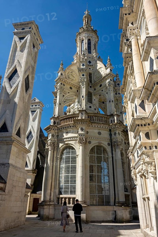 The Royal Chateau at Chambord, the tower of Lanterne. Loire Valley, Loir-et-Cher department, Centre-Val de Loire, France