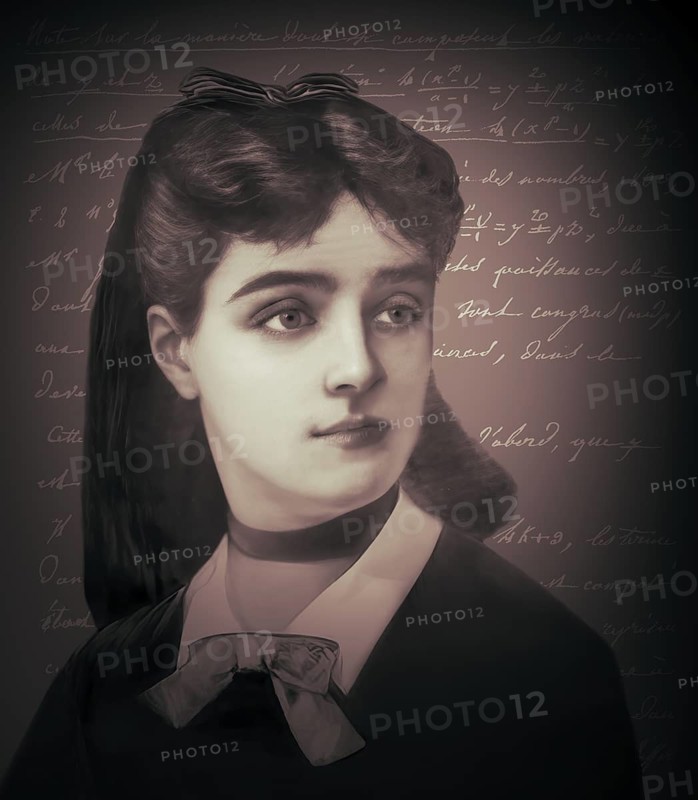 Portrait of Marie-Sophie Germain, 1776 –1831, French mathematician, physicist and philosopher, digitally edited, handwritten letter by herself