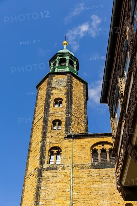 The Romanesque church (first mentioned in 1151) has valuable stained glass from the mid-13th century and a (rebuilt) Schuke organ from 1970, Marktkirche Goslar St Cosmas und Damian, Goslar, Lower Saxony, Germany