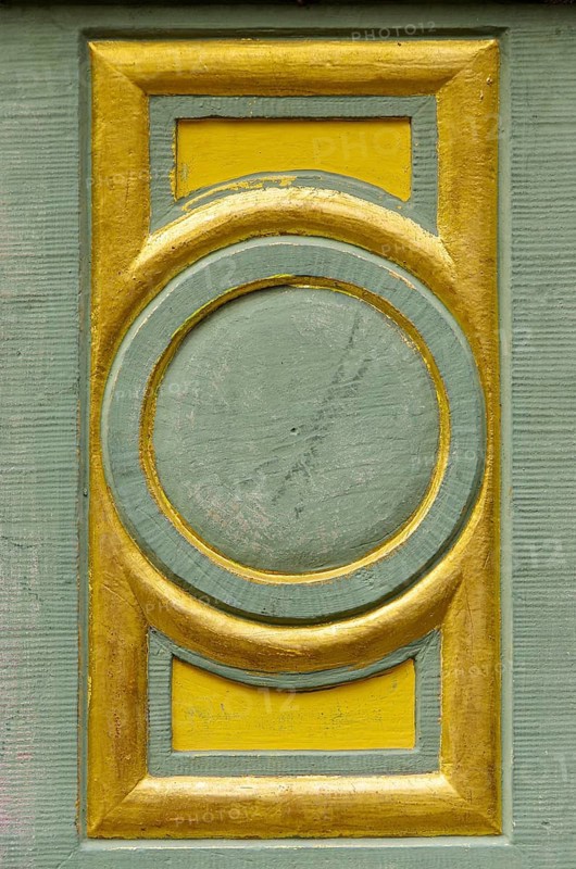 Decorative details on the frame of the medieval entrance portal at the New Town Hall of Freiburg im Breisgau, Baden-Württemberg, Germany