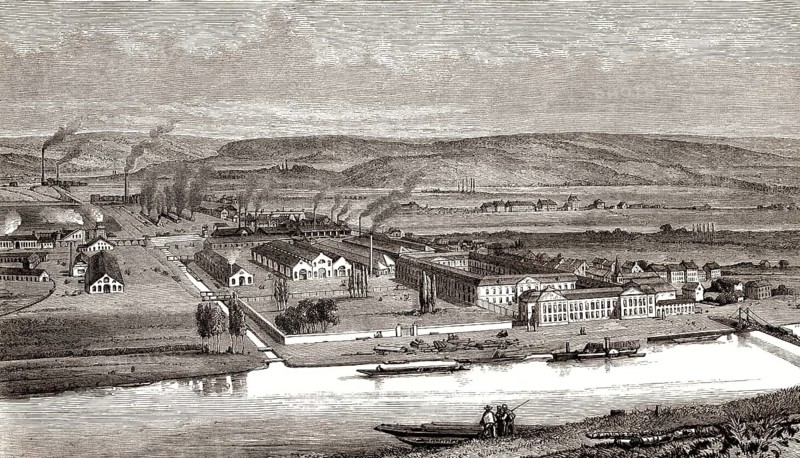 Das Maschinenbaugebäude von John Cockerill & Company, Seraing, Belgien, 19. Jahrhundert