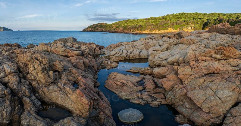 Morning atmosphere on the beach, Plage d'Arone, Corsica, France
