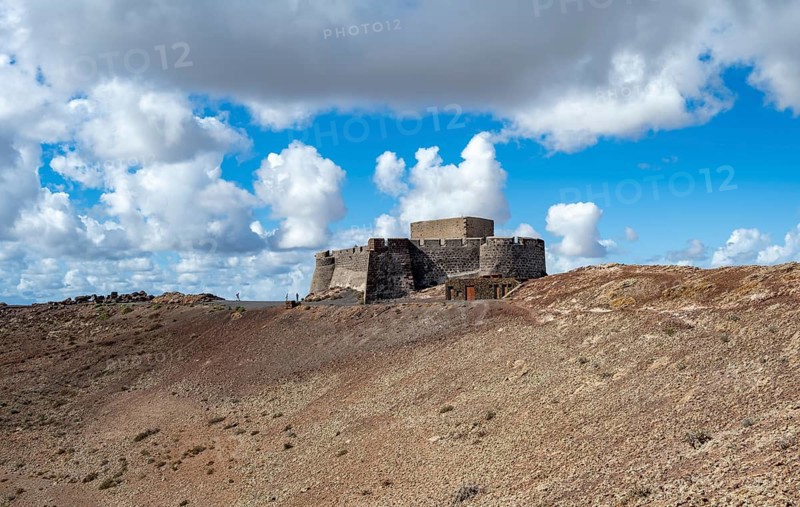 Castillo de Santa Barbara Castle on Guanapay Volcano Crater, Lanzarote, Canary Islands, Spain