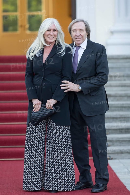 Günter Netzer (former German footballer) with his woman Elvira Netzer arriving at the festive dinner to mark the 60th anniversary of the establishment of diplomatic relations between the Federal Republic of Germany and the State of Israel at Bellevue Palace on 12 May 1965. The dinner, hosted by Federal President Frank-Walter Steinmeier and First Lady Elke Büdenbender, will also be attended by the President of the State of Israel Isaac Herzog and his woman Michal Herzog. Berlin, 12.05.2025