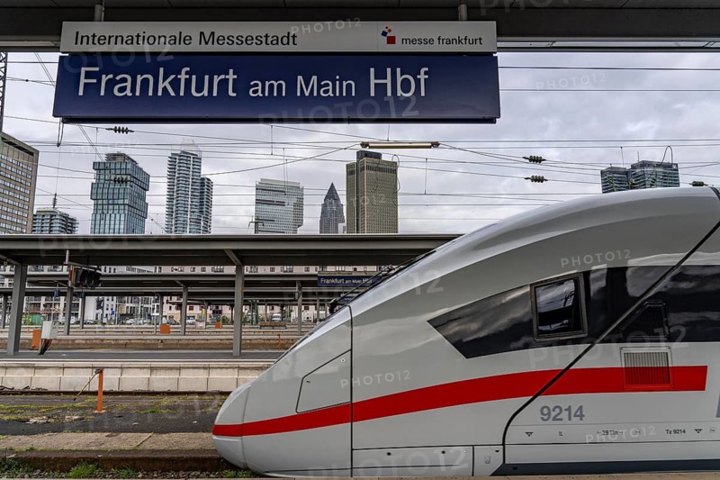 ICE train at Frankfurt am Main Central Station, Hesse, Germany