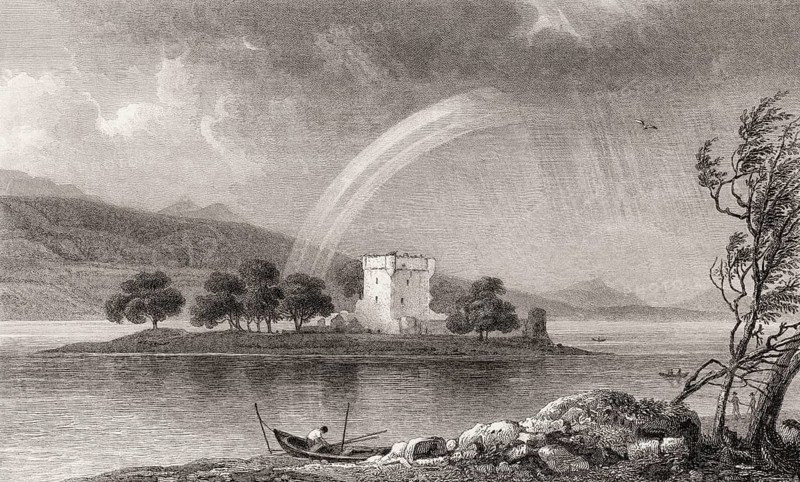 Loch Leven Castle, from Kinross, Scotland, 19th century, from Modern Athens by Th. H. Shepherd