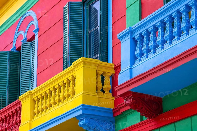 Argentina, colorful buildings of El Caminito, a popular tourist destination in Buenos Aires