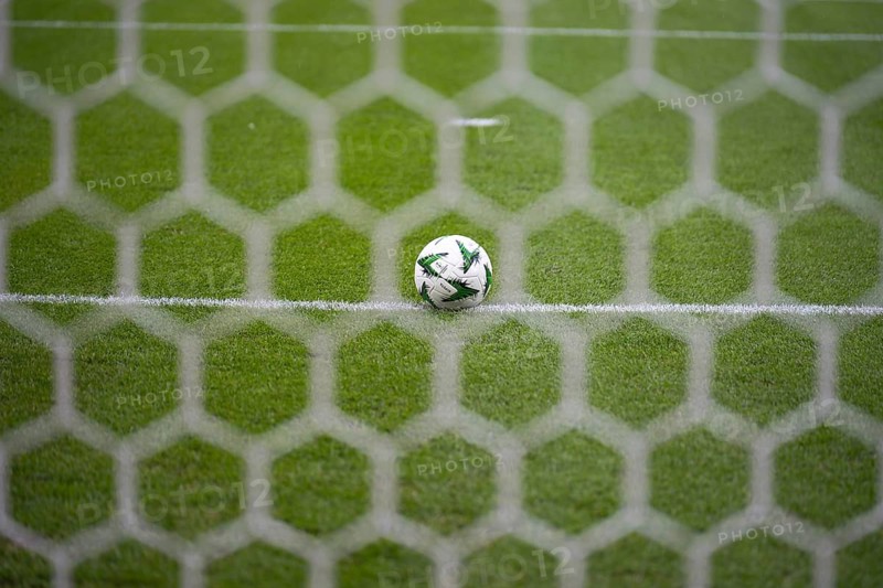 WROCLAW, POLAND - MAY 28, 2025: UEFA Conference League Final Football match Real Betis - Chelsea 1:4. Ball on the line and net at the first plan