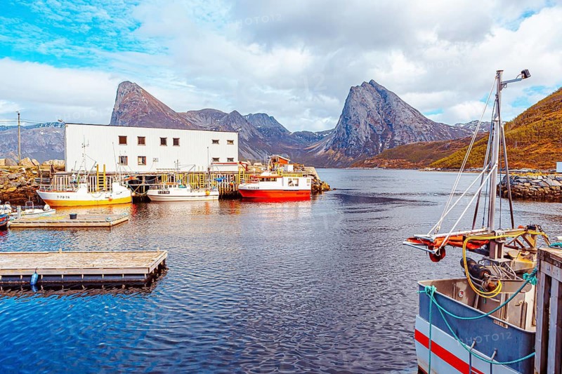 Rodsand harbour on the island of Senja in Norway