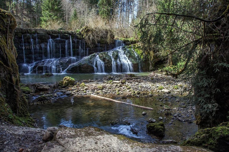 Gerats Waterfall, Gerats, Rettenberg, Oberallgäu, Allgäu, Bavaria, Germany