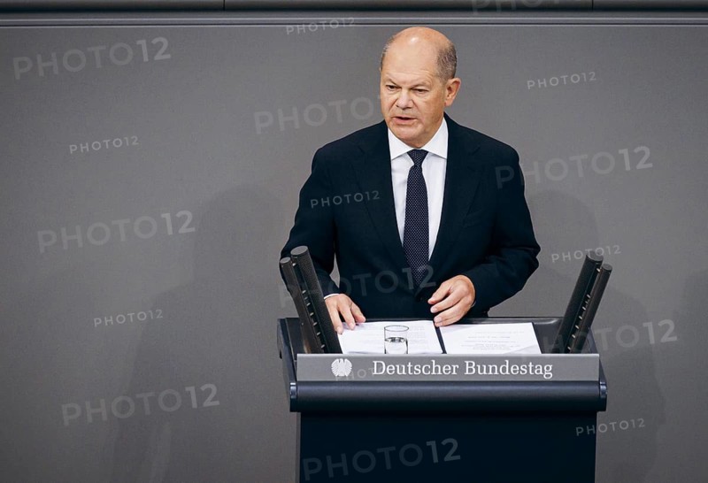 Federal Chancellor Olaf Scholz, (SPD), recorded during a government statement in the German Bundestag in Berlin, 06/06/2024