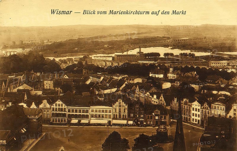 Historical postcard, picture postcard, Wismar, Mecklenburg-Western Pomerania, Germany, digitally enhanced reproduction of an original from around 1900, picture postcard