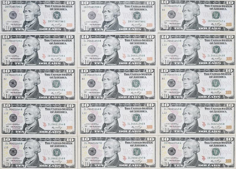 10 US dollar notes, 10 dollar banknotes