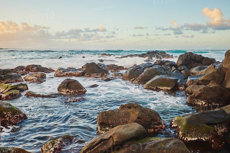 Landscape of the Laniakea Beach, Haleiwa, Hawaiian Island Oahu, O?ahu, Hawaii, Aloha State, United States