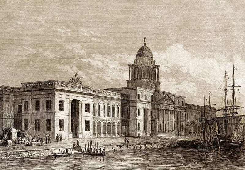 Zollhaus in Dublin, Irland, 19. Jahrhundert