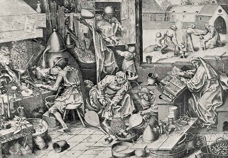 Alchemist's kitchen, 16th century
