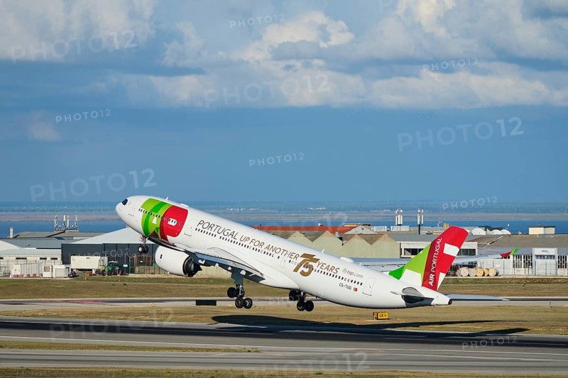 Lisbon, Portugal - September 2, 2023: TAP Air Portugal Airbus A330-941 passenger plane take off in Humberto Delgado Airport in Lisbon