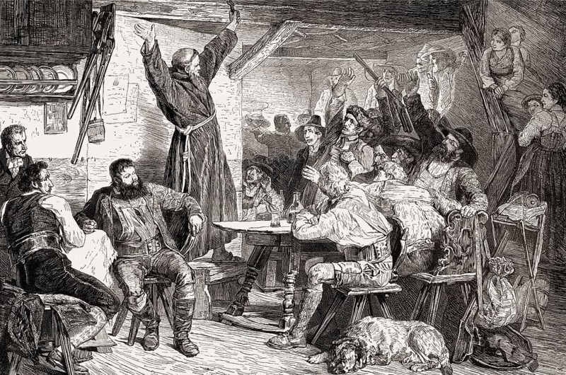 The Capuchin friar Joachim Haspinger calls the Tyrolese to freedom, Tyrolean Rebellion, 1809
