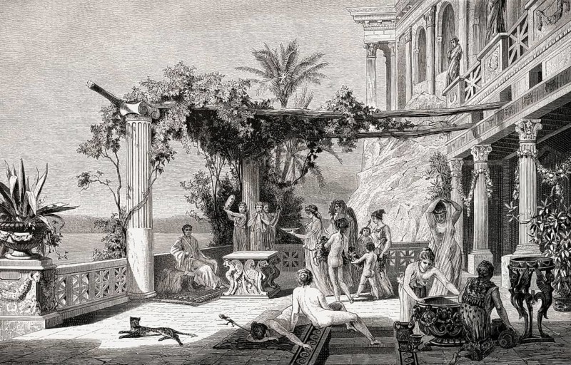 Roman emperor Tiberius Claudius Caesar Augustus Germanicus at his Villa Jovis, Capri, Italy