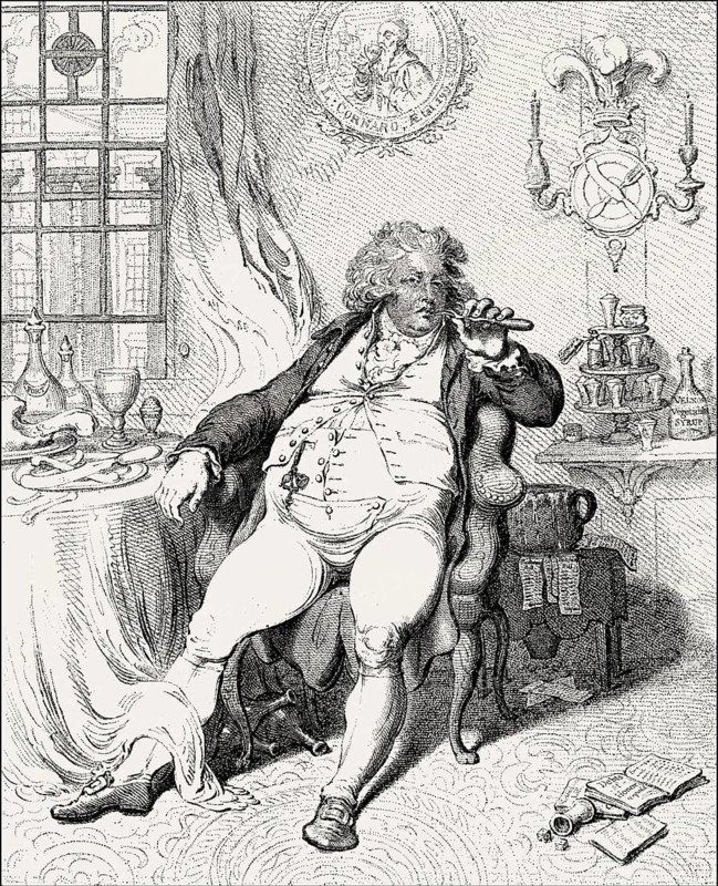 Caricature about George IV, King of Great Britain, by James Gillray, 1792
