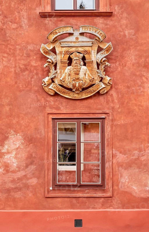 Facade detail, House of Antonin Michael of Ebersbach, Cesky Krumlov, Czech Republic