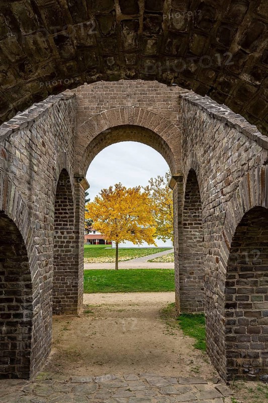 Xanten Archaeological Park, open-air museum on the site of the former Roman city of Colonia Ulpia Traiana, amphitheatre, walkway, North Rhine-Westphalia, Germany