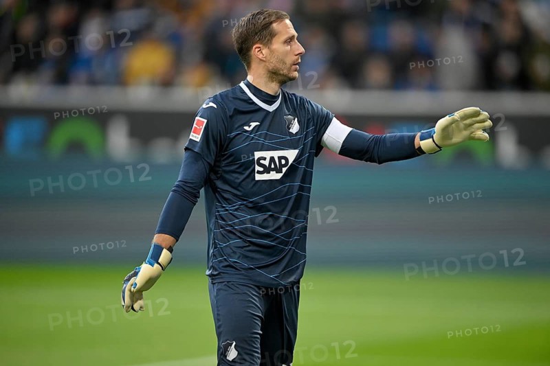 Goalkeeper Oliver Baumann TSG 1899 Hoffenheim (01) gesture gesture, PreZero Arena, Sinsheim, Baden-Württemberg, Germany